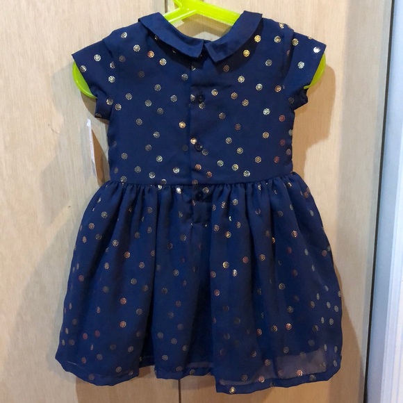 🔥HP🔥BNWT NAVY FOIL DOT DRESS - Picture 4 of 4